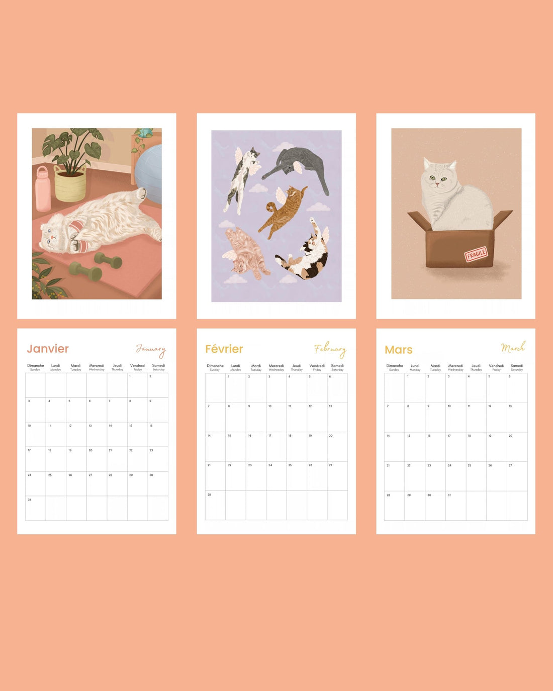 2027 Cat Wall Calendar
