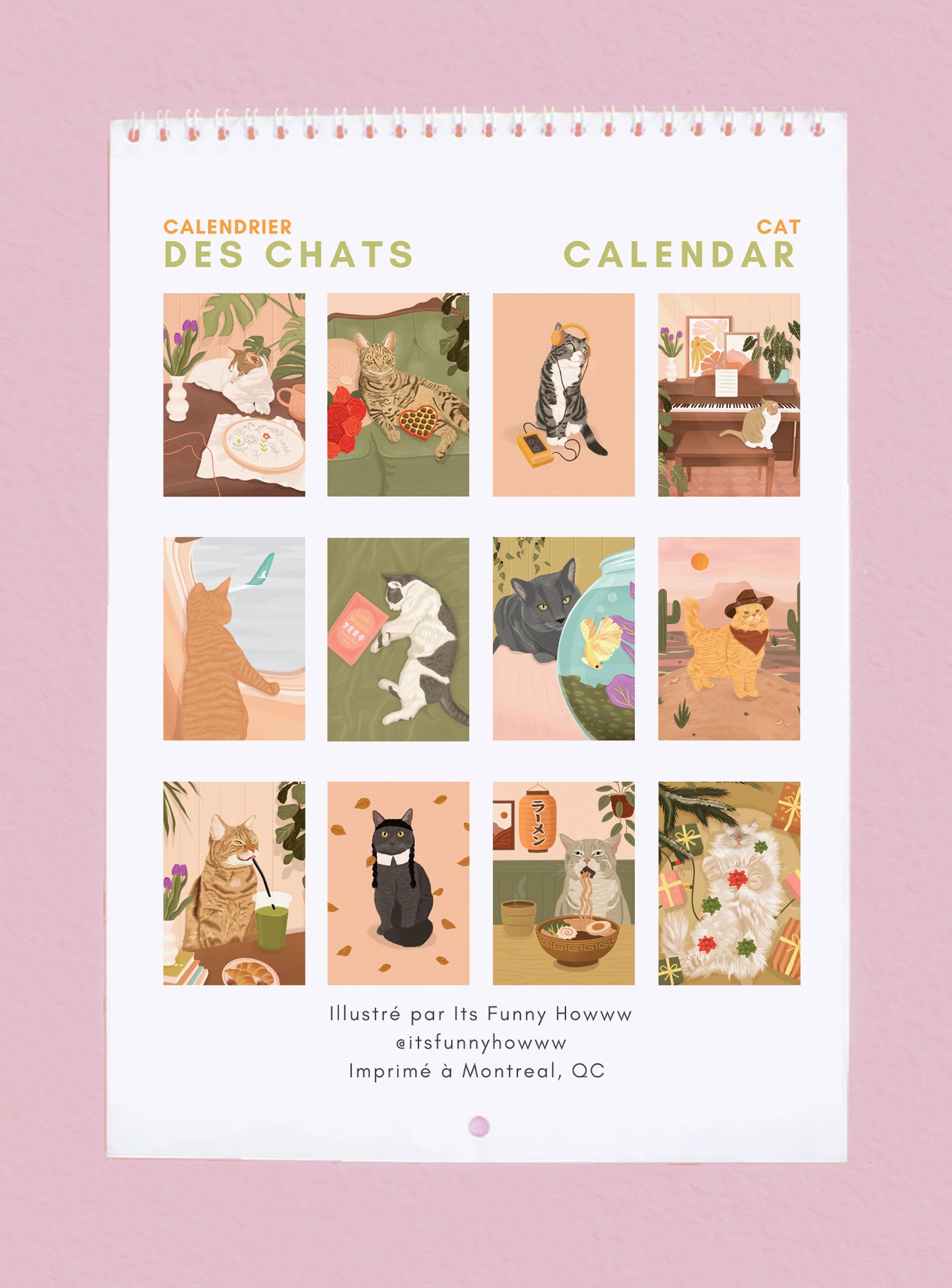 2026 Cat Wall Calendar