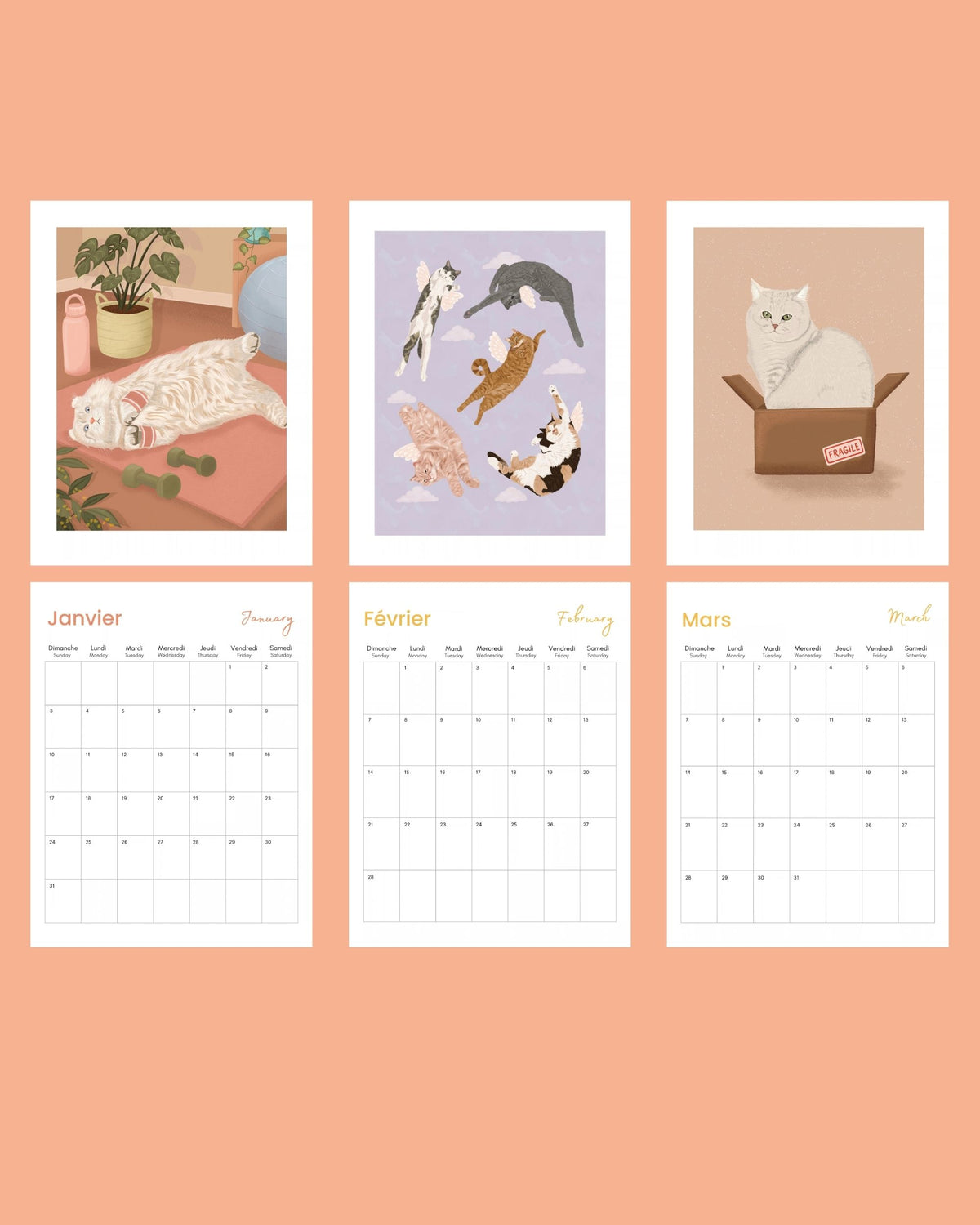 2027 Cat Wall Calendar