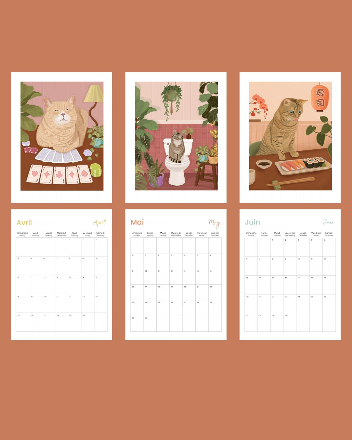 2027 Cat Wall Calendar