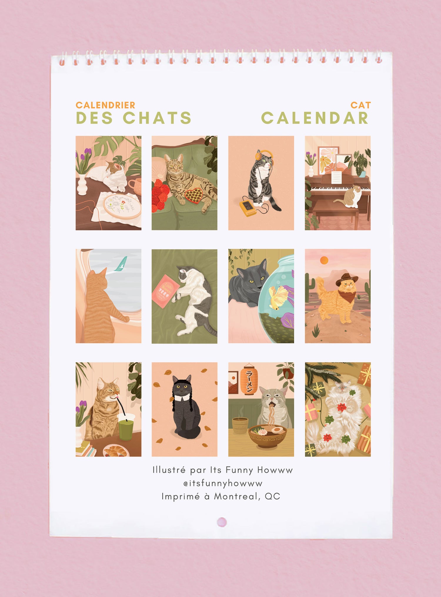 2026 Cat Wall Calendar